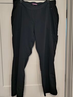 Healing Hands Purple Label Yoga Scrub Pants Black XL Petite Style 9133P Medical